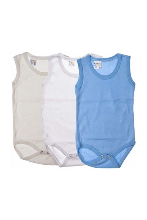 Cantaz Erkek Bebek Mavi 3-4 Yaş 3 Adet Çıtçıtlı Body