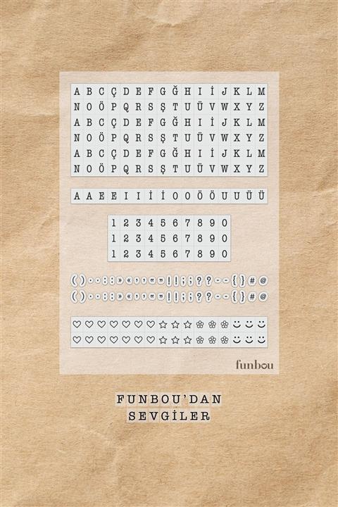 Funbou Şeffaf Harf-rakam Sticker Seti / 10 Sayfa