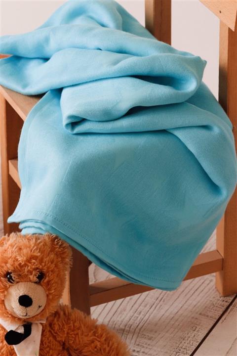ZuBu Müslin Bebek Battaniyesi – Müslin Örtü - Turkuaz – %100 Bambu