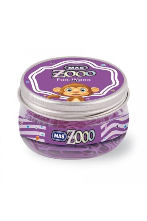 Mas Zoo - Yuvarlak Kutuda Plastik Ataş No:3 Mor