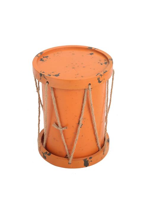 GAN DECOR Turuncu Davul Yan Sehpa