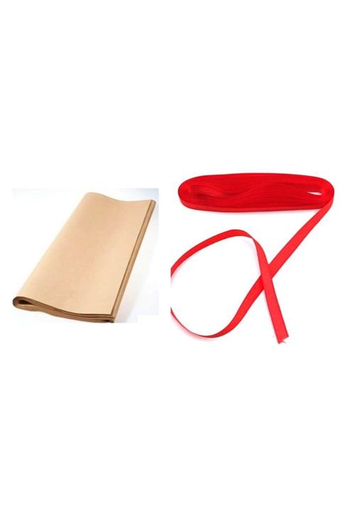 MEKAFİX Kağıt Çeyiz Ve Paket Kağıdı 100 X 150 Cm 10'lu Ve Kırmızı Kurdale