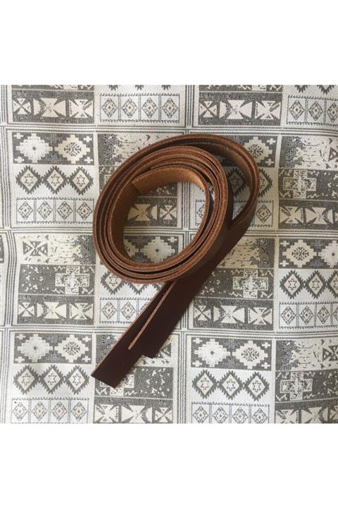 Alfa Tasarım Hakiki Deri Şerit (1 Adet / 75 Santim X 2.1 Cm) - Fındık Rengi