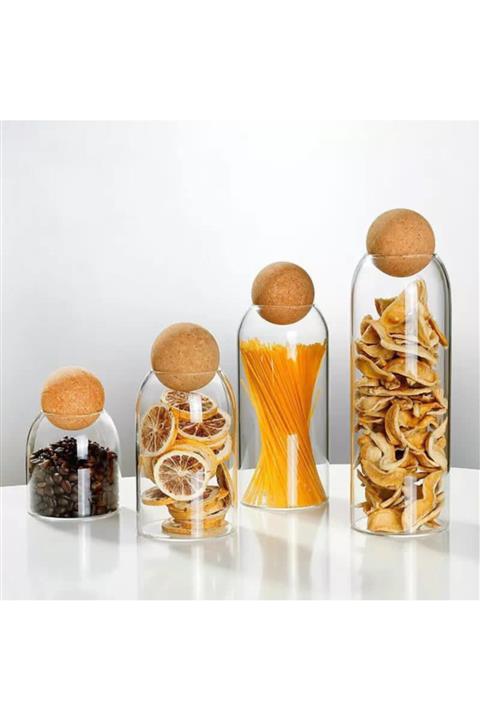 Perotti Romelu Top Mantar Kapaklı Cam Kavanoz Ve Baharat Seti 4 Lü