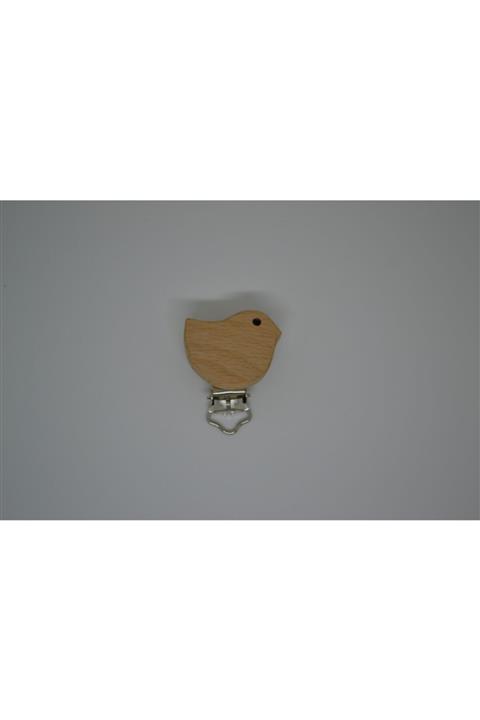 DMahşap Kuş Ahşap Emzik Klipsi
