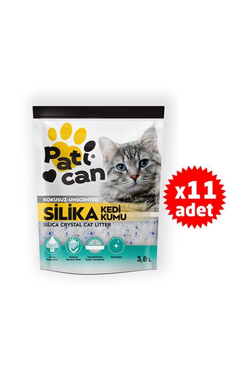 Patican Silika Kristal Kedi Kumu 3.8 Lt x 11 Adet