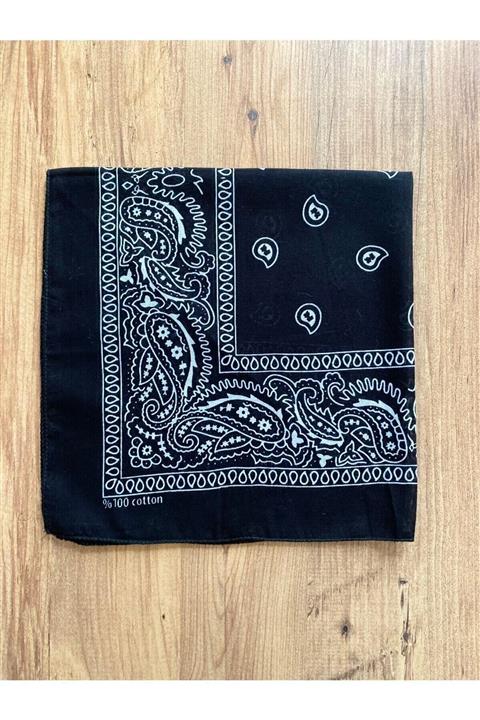 MCG AKSESUAR Unisex Siyah Etnik Desenli Bandana