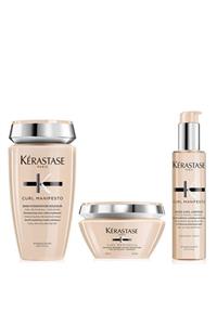 Kerastase Curl Manifesto Bukle Belirginleştirici Şampuan 250 Ml + Maske 200 + Serum 150 Ml