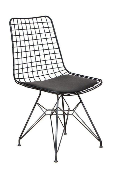 M'art Home Loft Siyah Tel Sandalye