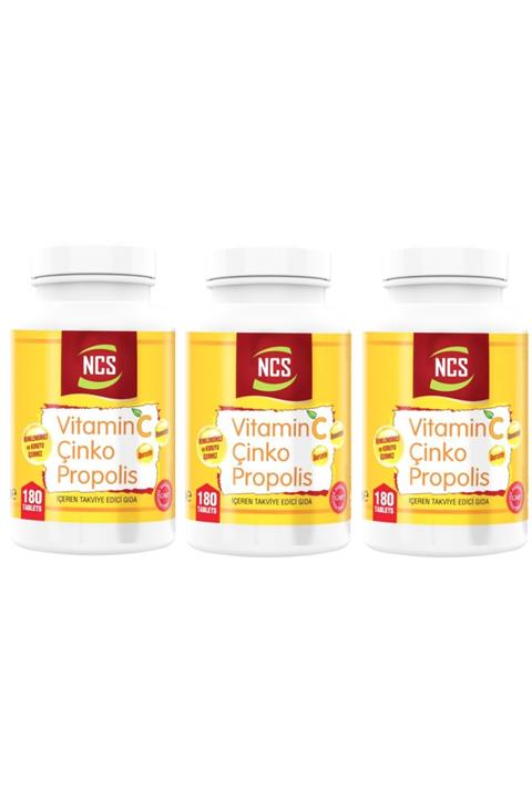 NCS Vitamin C Çinko Propolis 180 Tablet Vitamin D X 3 Kutu