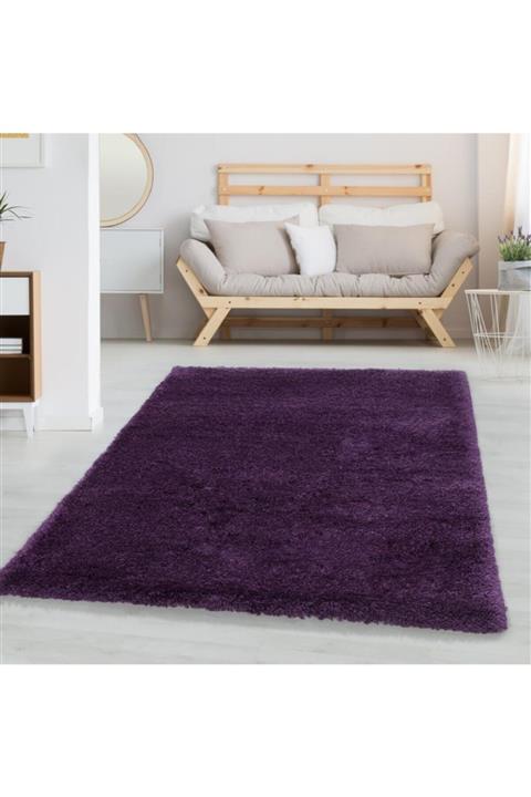 AYYILDIZ Süpersoft Yumuşak Shaggy Halı 3 Cm Hav Yüksekliği Düz Lila