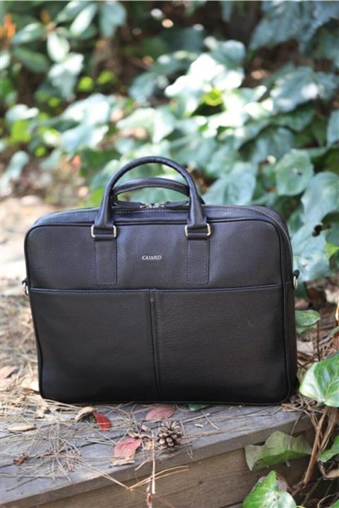 GUARD Siyah Laptop Girişli Deri Evrak Çantası
