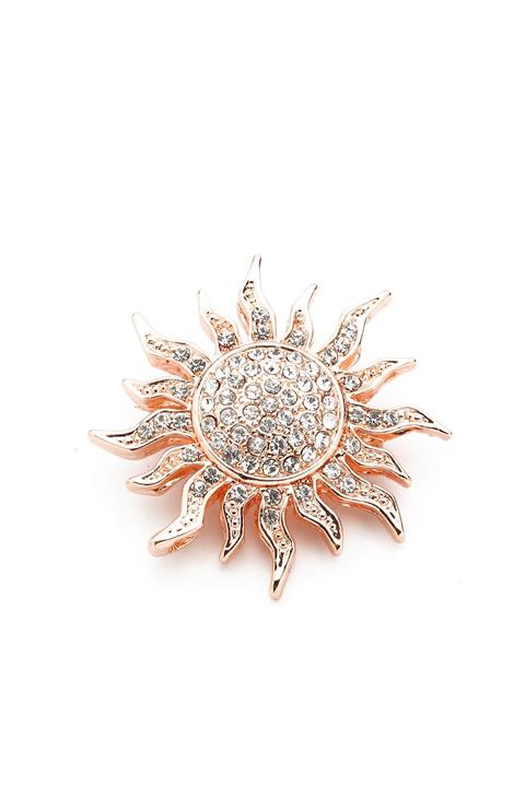 Modex Kadın Rose Taşlı Güneş Broş UB9803