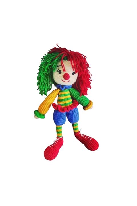 Quzucuk Kids El Örgüsü Palyaço Bebek Amigurumi  36 cm