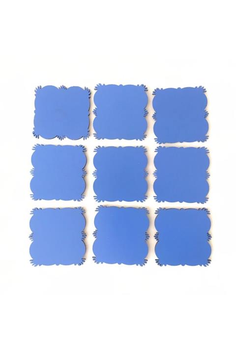 firdevsi hobi Magnet Ahşabı-7x7cm--mıklatıslı- 25 Adet- Mavi