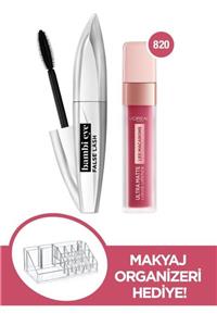 L'Oreal Paris Bambi Eye Ceylan Göz Etkili Maskara & Ral Inf.macaronsnu 820 Pralıne De & Makyaj Organizer Hediyeli