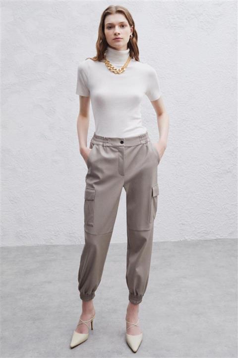 Perspective Anja Normal Kalıp Yüksek Bel Gri Pantolon