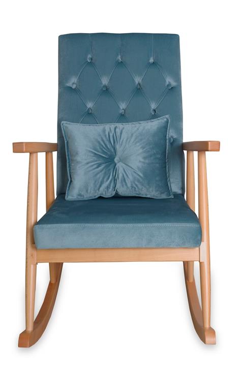 Asedia Trend Naturel-mavi Kapitoneli Sallanan Sandalye