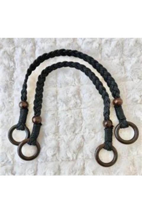 Giftbreak Boncuklu Çanta Sapı & Saç Örgülü Siyah, 50 Cm