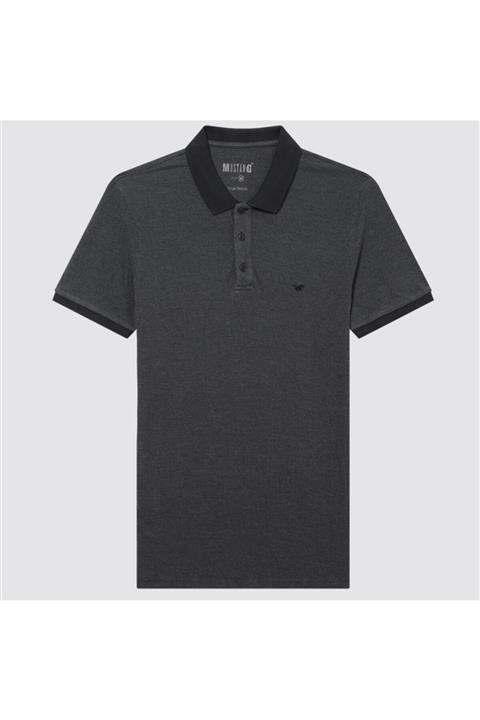 Mustang Erkek Polo T-shirt Siyah