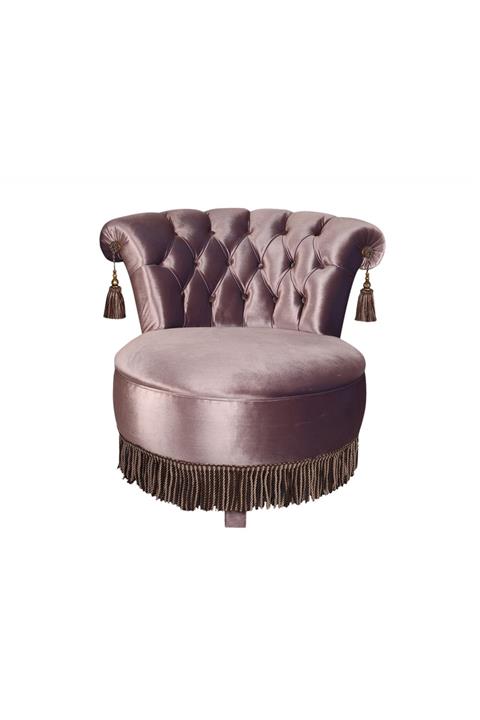 3A Mobilya Prenses Mürdüm Kadife Berjer 80X80X90 CM