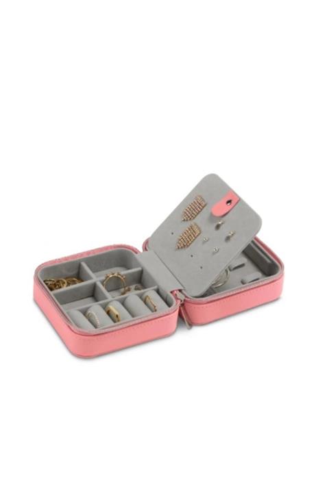 Selio Jewelry Kare Pembe Takı Çantası- Takı Kutusu 10x10x5.5cm