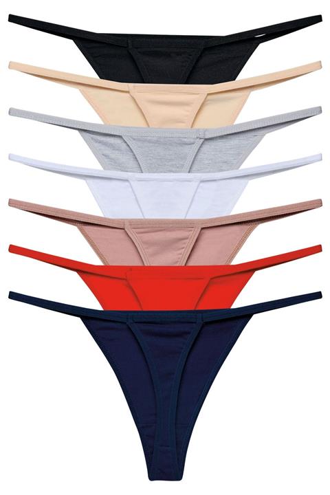 apak Kadın Karışık Renkli 7 Li Pretty Ip Tanga