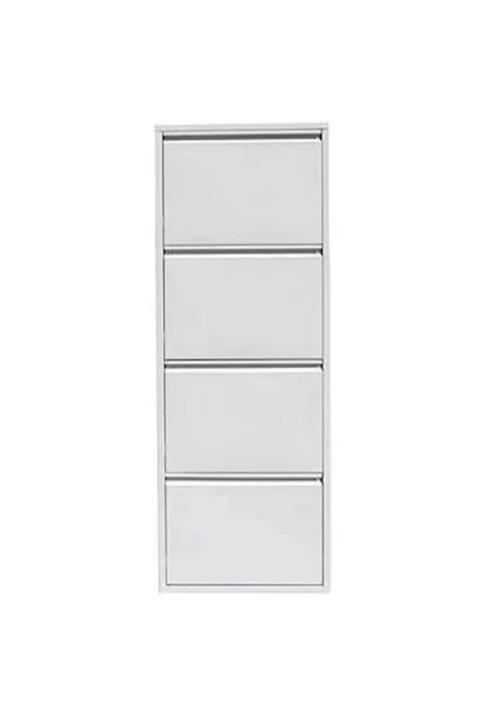 KASER 4lü Metal Ayakkabılık Beyaz