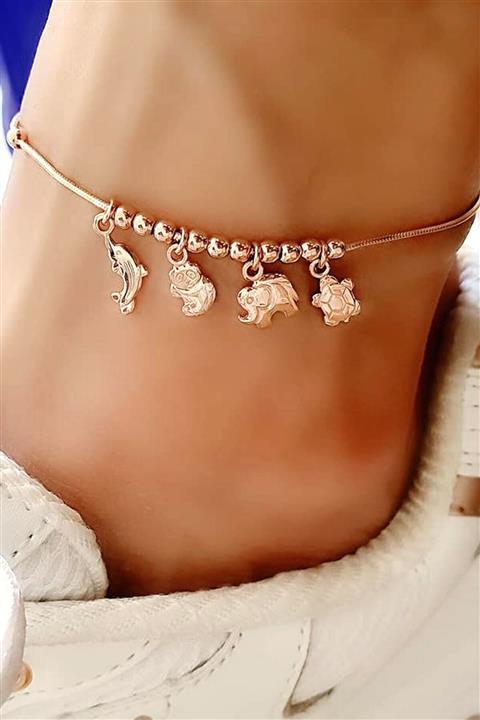 OSESHOP Italyan Tasarımı 925 Ayar Gümüş Rose Trend Halhal