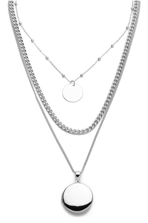 Modex Gümüş Rengi Kapaklı Kolye