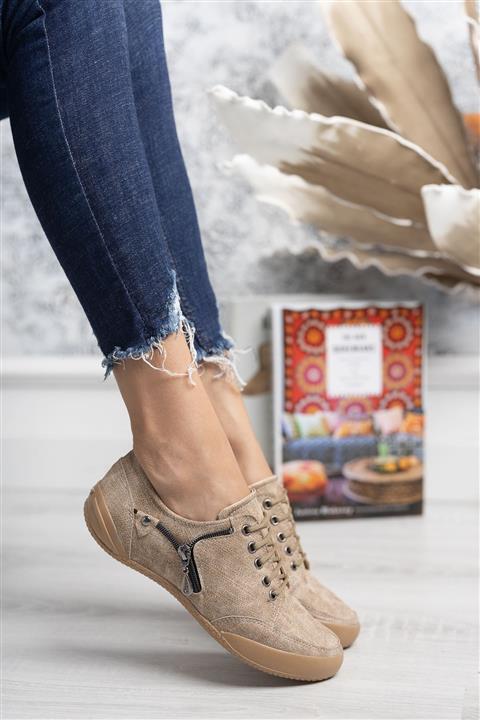 epaavm Ortopedik Ped Bağcıklı Vizon Ayakkabı