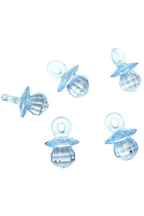 ELITETIME 50 Adet Kristal Emzik Bebek Şekeri Kapı Süsü Süsleme Malzemesi Mavi ( 3 Cm * 2 Cm)