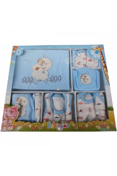 Coco Up Bebe Zıbın Seti 10 Lu Hastane Çıkışı Zıbın Set Mavi