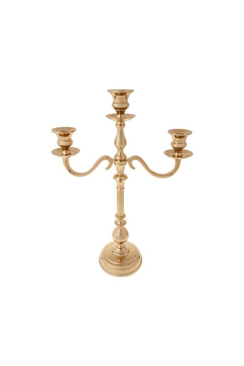 Karaca Jolie 3lü Şamdan 35x30cm Gold