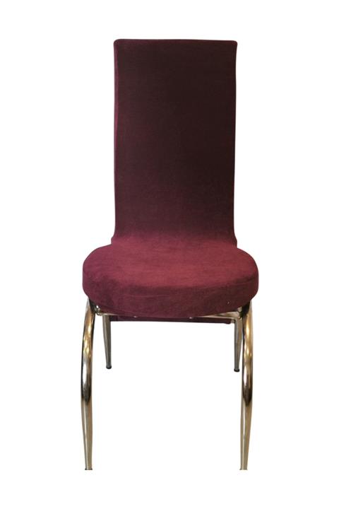 KILIFSAN Kadife Sandalye Kılıfı Kelebek Model Mürdüm