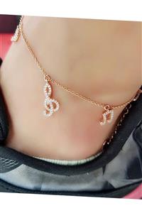 OSESHOP İtalyan Tasarımı Sol Anahtarı Gümüş Rose Halhal