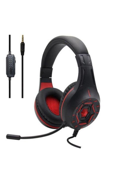 Komc Z90 Kırmızı 3,5mm Telefon Uyumlu Oyuncu Mikrofonlu Kulaklık