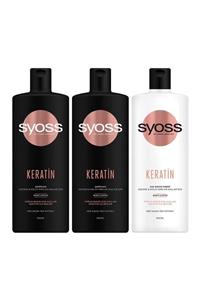 Syoss Keratin Mükemmelliği Şampuan 500 ml X 2 Adet Saç Kremi 500 ml