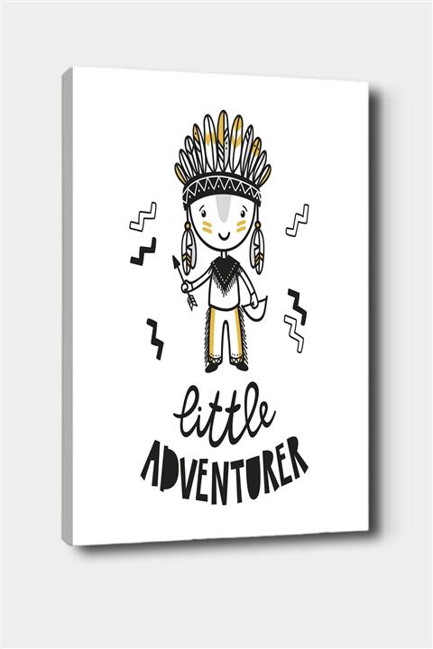 Osso Halı Little Explorer Kızılderili Prens Desenli Dekoratif Çocuk Bebek Odası Kanvas Tablo 50x70 Cm
