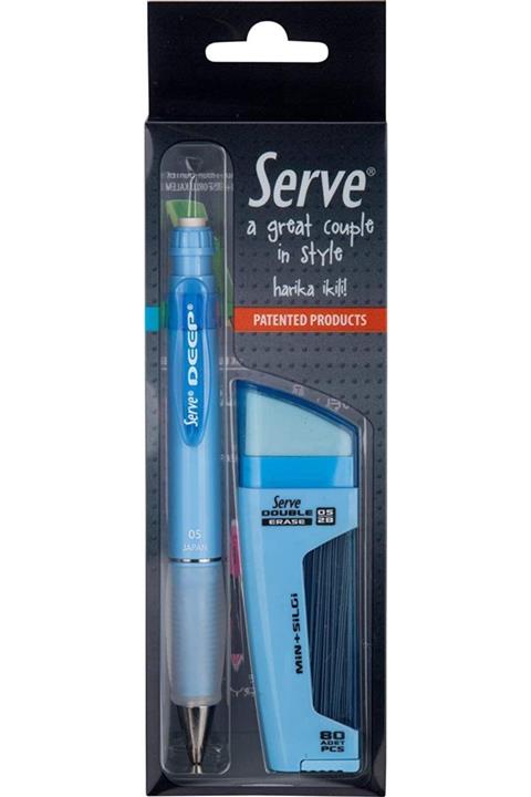 Serve S Deep Mekanik Kurşun Kalem Silgi Ve Uç Seti Mavi