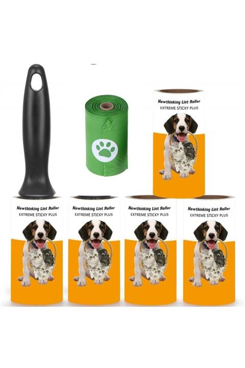 KaktüsKedi 4 Yedekli Tüy Alıcı Rulo 15 Ad Kaka Poşeti Hediyeli 713989