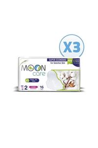 MOONCARE Hijyenik Ped 2 Numara Ultra Hassas Maxi Kalın Uzun (16 Ped X 3)