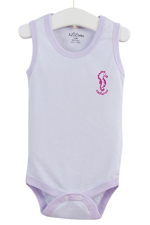 Aziz Bebe Unisex Bebek Lila Kolsuz Çıtçıtlı Body 12-36 Ay Azz001701