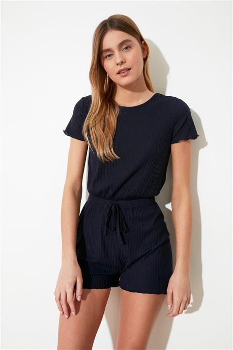 TRENDYOLMİLLA Lacivert Kaşkorse Örme Tulum THMSS21TU0120