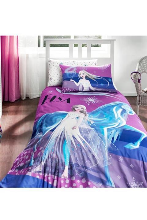 Özdilek Lisanslı Kapitoneli Dört Mevsim Nevresim Takımı Elsa Frozen Snow