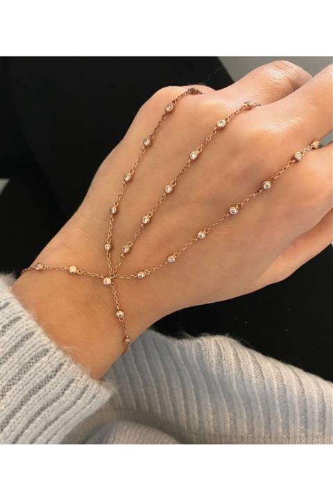 iz jewelry 925 Gümüş Beyaz Taşlı Üçlü Şahmeran