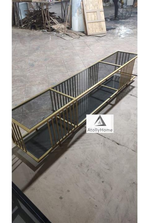 Atolly Home Metal Gold Tv Ünitesi