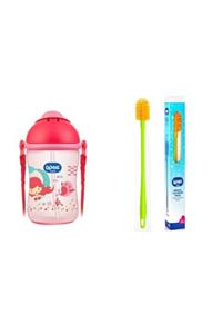 Wee Baby Pipetli Bardak 380 Ml Pembe 6+ay + Yeni Silikon Uçlu Biberon Temizleme Fırçası