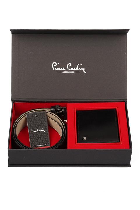 Pierre Cardin Erkek Kemer Cüzdan Seti St02 Siyah