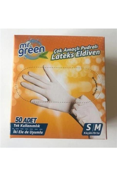 Mr Green 50 Li Lateks Pudralı Eldiven S/m Beden